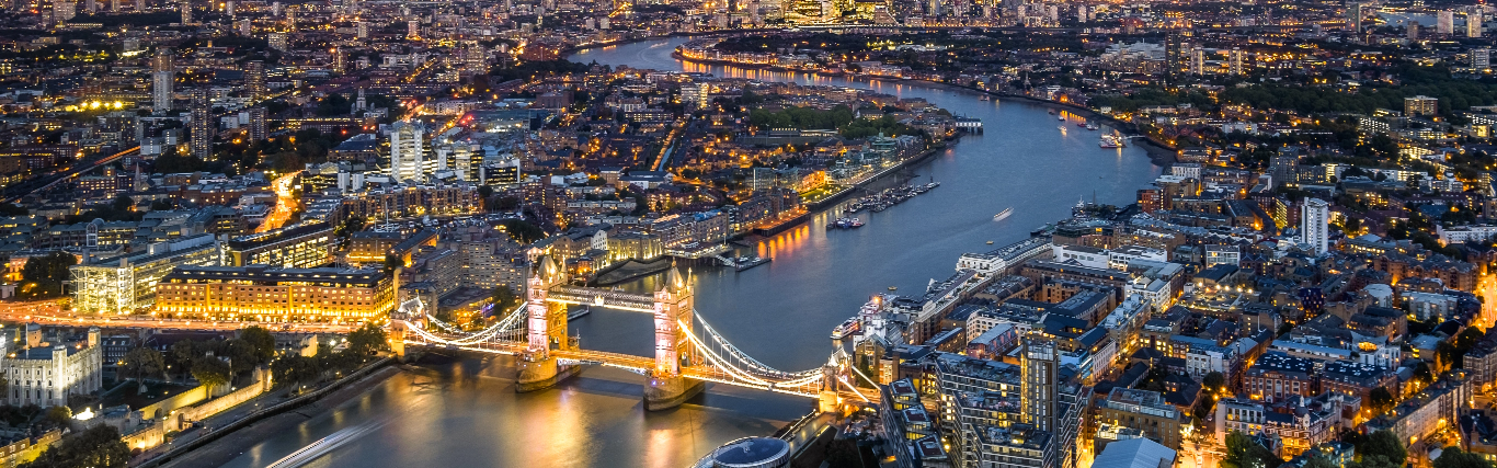 City scape top view at night